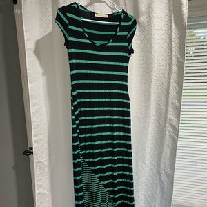 Black and green floor length maxi dress